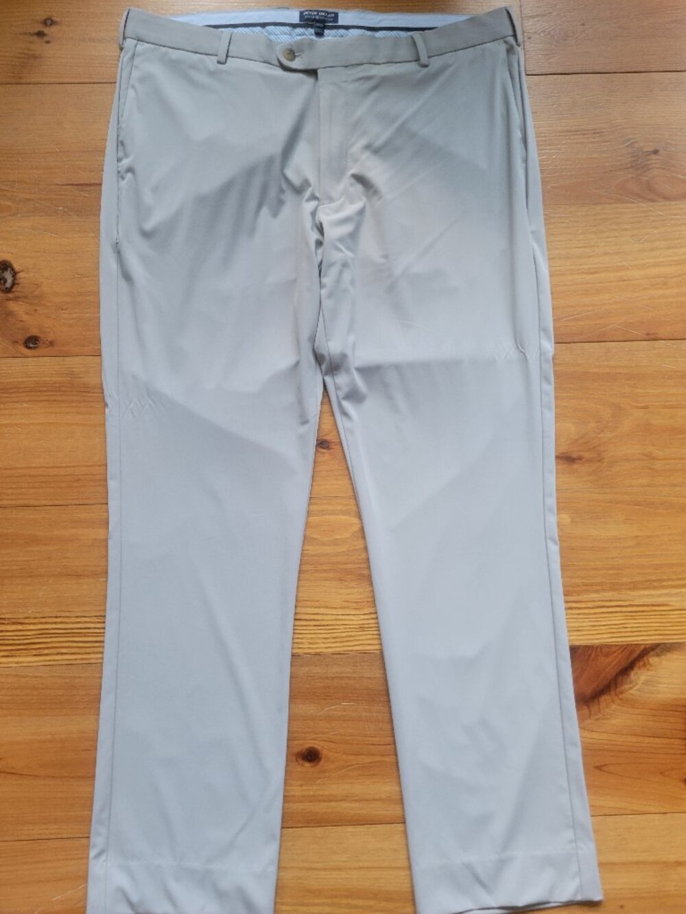Men's Peter Millar Crown Crafted Trouser 38x32 Pants Gray Flat Front Golf